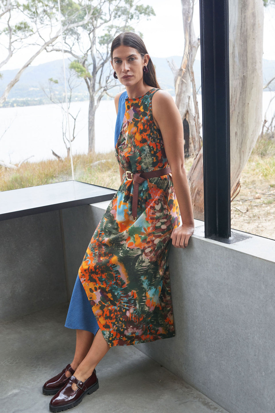 Elsen Dress Sleeveless Print Wrap Long Dress | LANDSKAP DAY