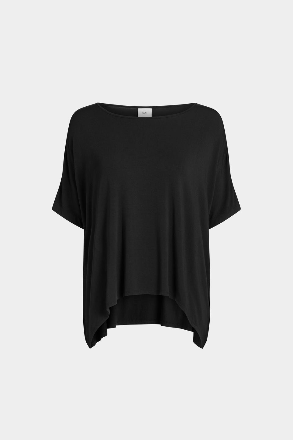Telse Relaxed Stretch T-shirt Front | BLACK