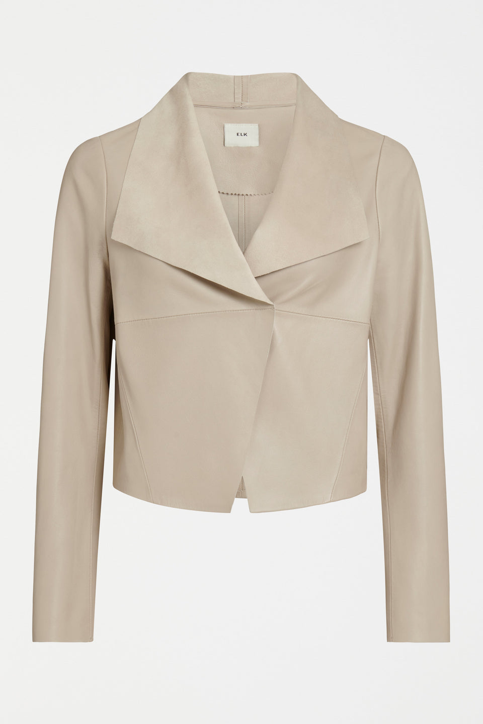 Fine Leather Lightweight Jacket Model Front | STONE