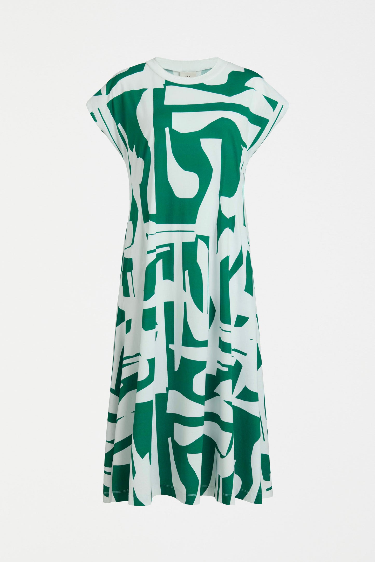 Joia Jersey T-shirt Dress Front | GREEN BRAQUE PRINT