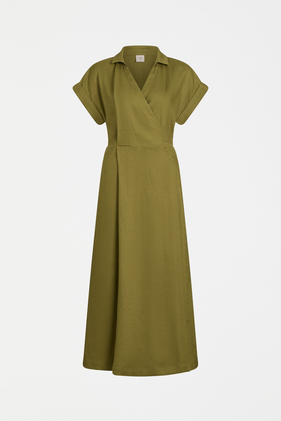 Minnen Linen Short Sleeve Wrap Shirt Dress Front | ARTICHOKE