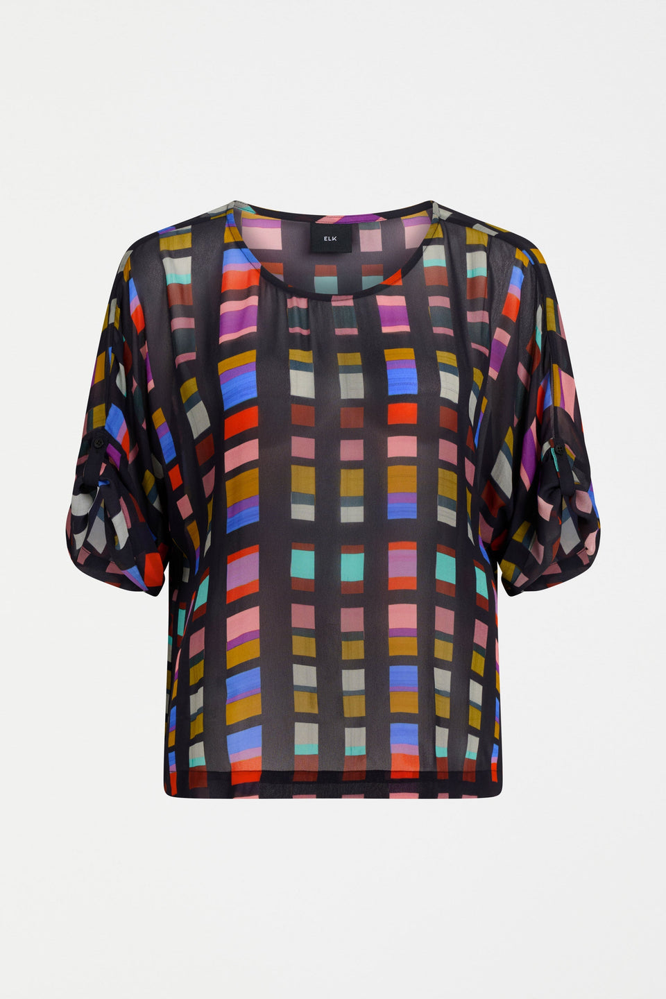 Krava Sheer Print Batwing Top Front | TESSELA PRINT