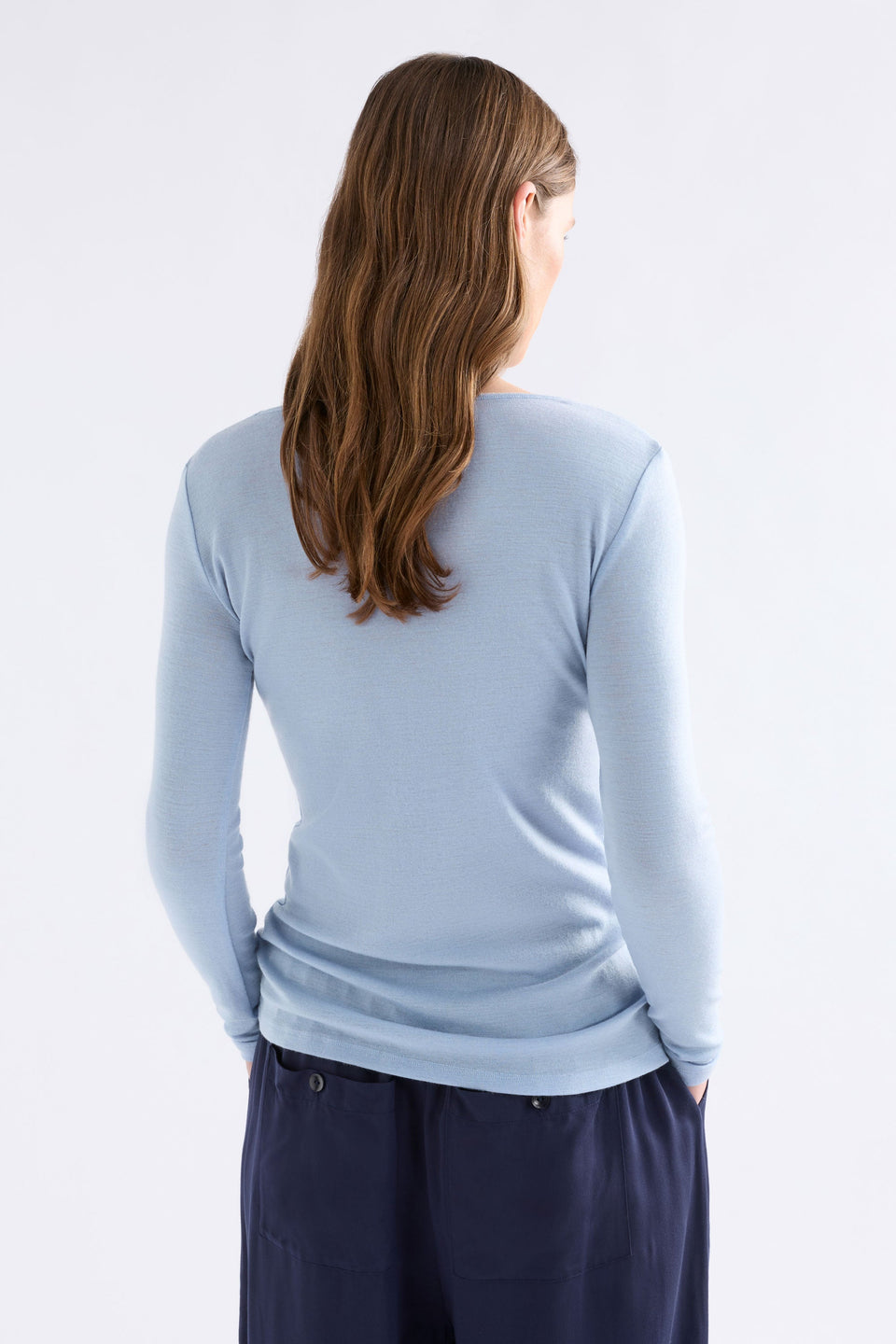 Merino Long Sleeve Top Tops - ELK | PEARL BLUE