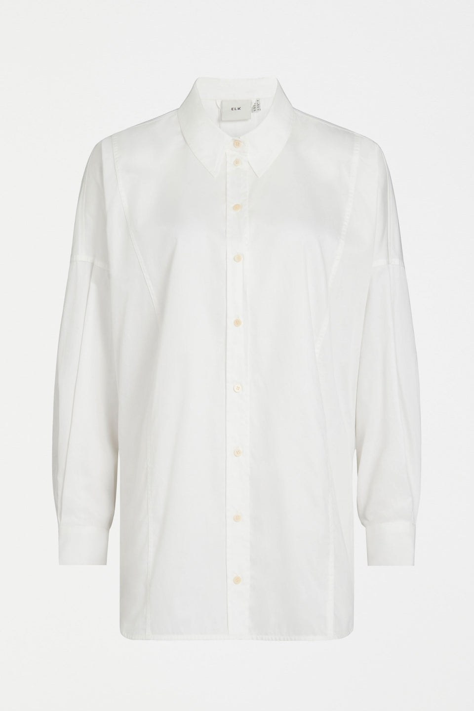 Tiga Organic Cotton Back Pleat and Tie Detail Shirt Front | WHITE