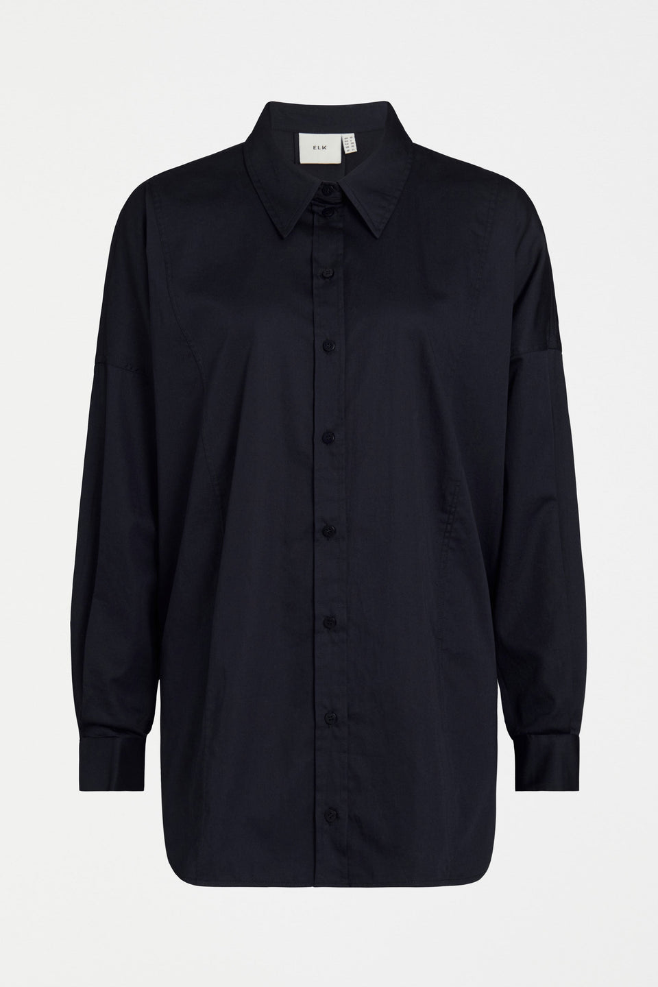Tiga Organic Cotton Back Pleat and Tie Detail Shirt Front | NEW NAVY