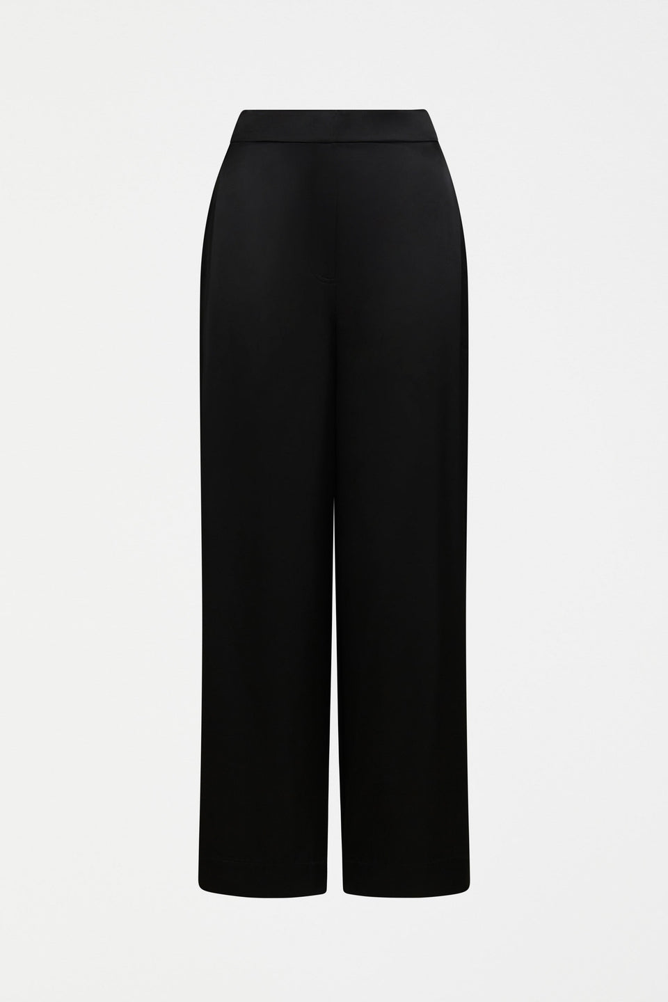 Este Satin Tapered Leg Dress Pant Front | BLACK