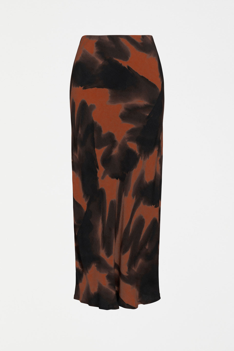 Quinn Midi Elastic Waist Bias Cut Print Skirt Front | TORTOISE SHELL PRINT