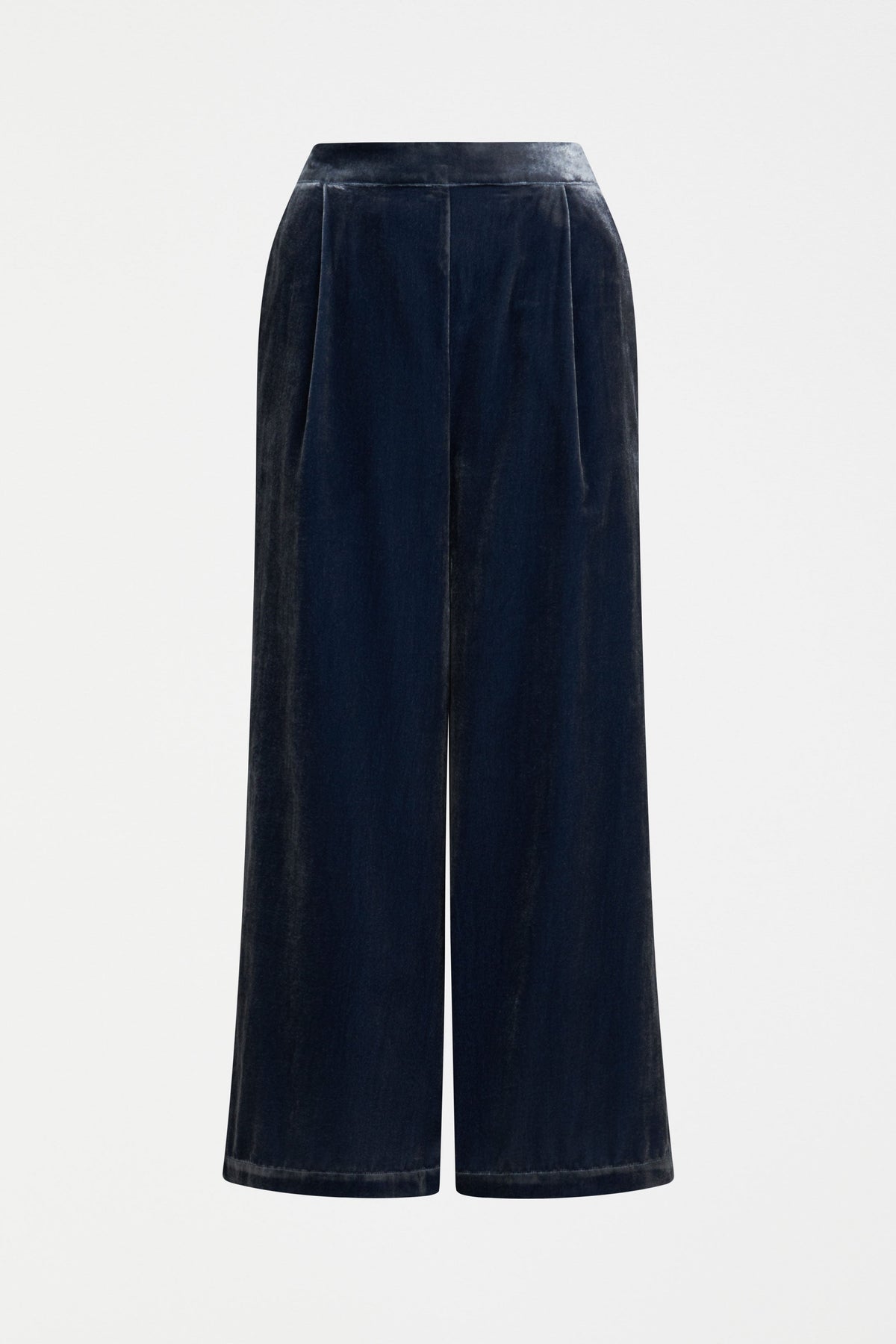 Suuri Velvet Wide Leg Elastic Waist Pant Angled Front | BLUE STEEL