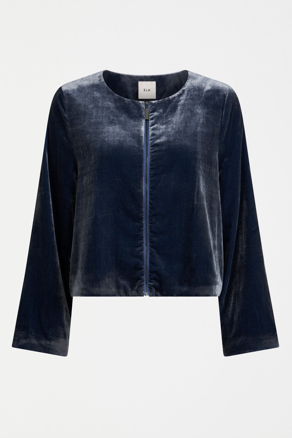 Suuri Velvet Zip Up Short Jacket Front | BLUE STEEL