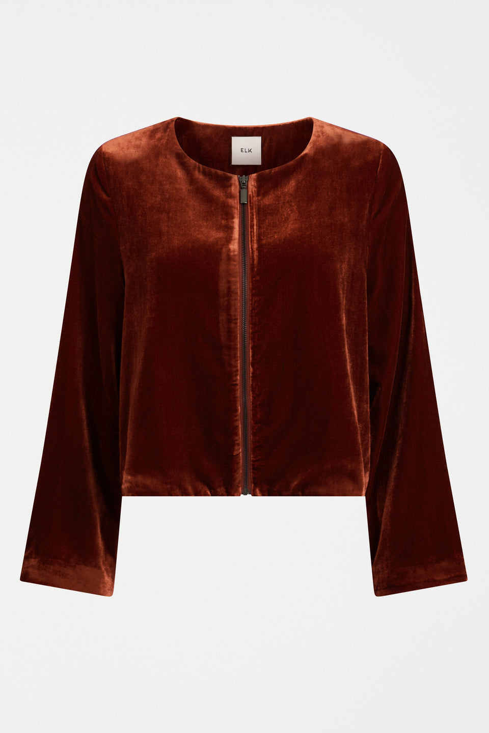 Suuri Velvet Zip Up Short Jacket Front | SPICE