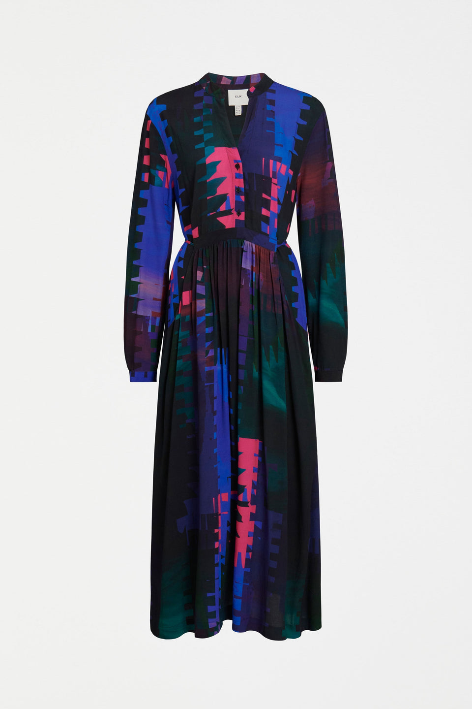 Terrase Print Waisted Midi Shirt Dress Front | LOOM PRINT