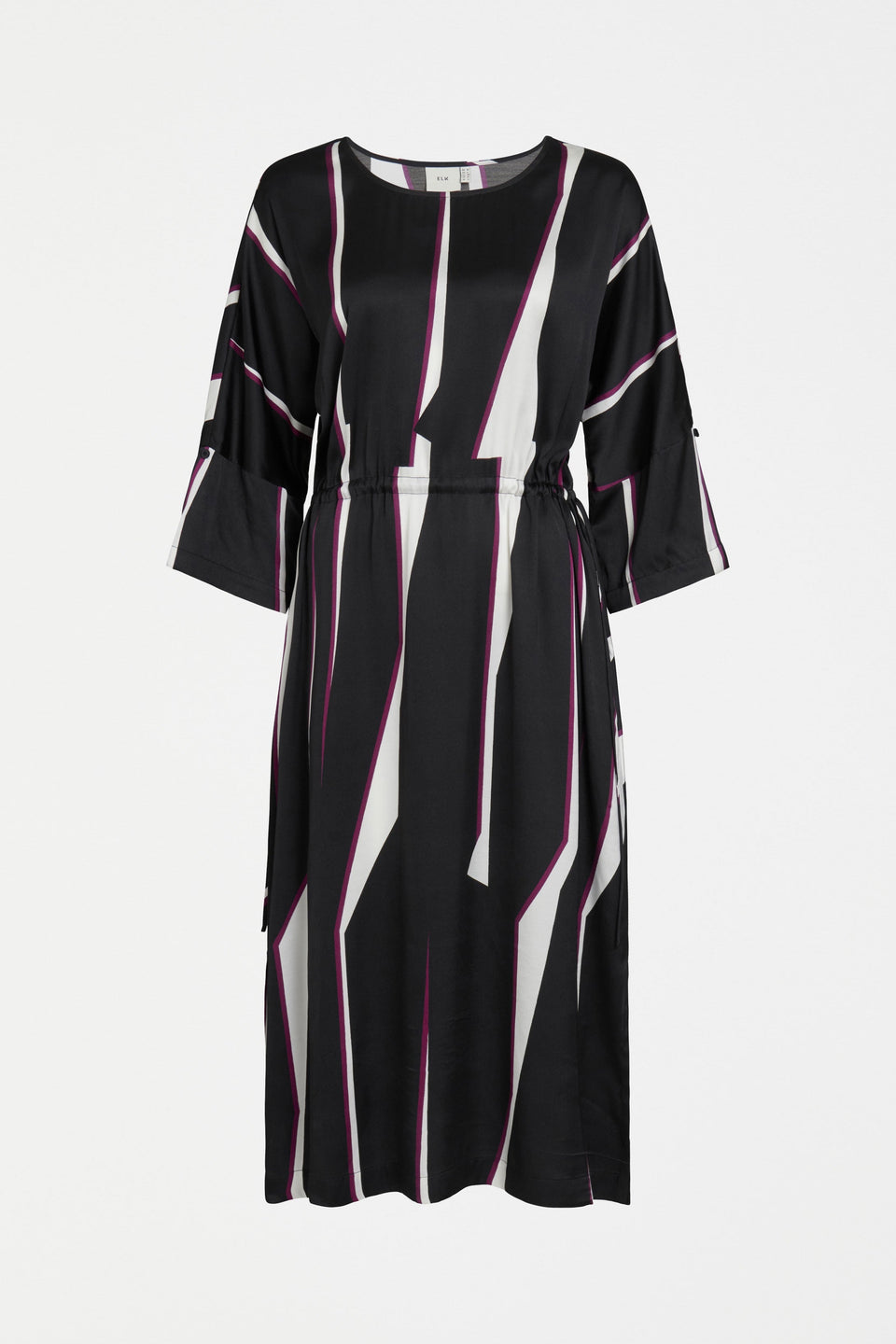 Devon print Bat Wing Midi Dress with Drawstring Waist Front | MODULAR PRINT