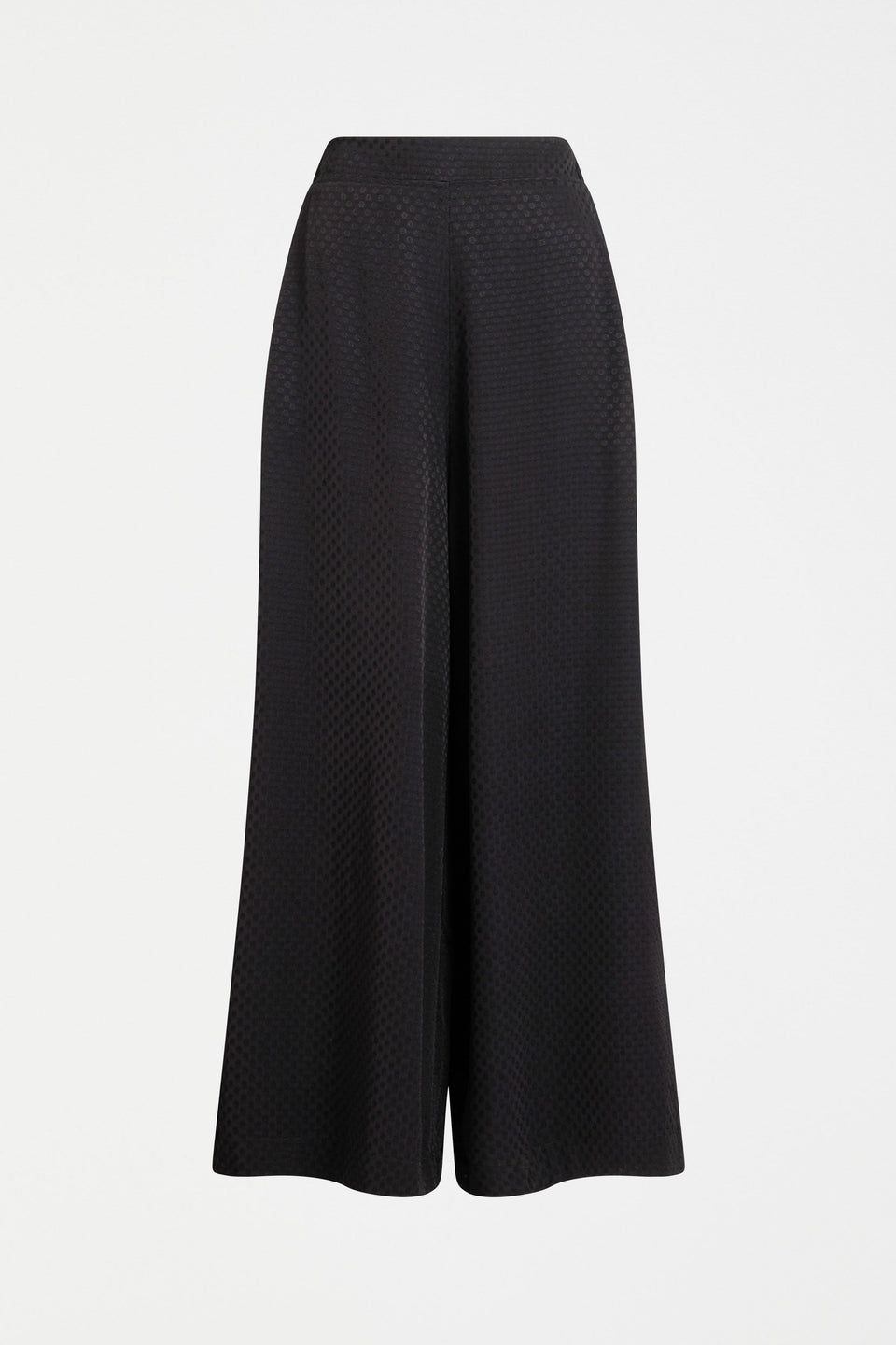 Unika Textured Spot Wide Leg Cropped Pant Model Front | BLACK