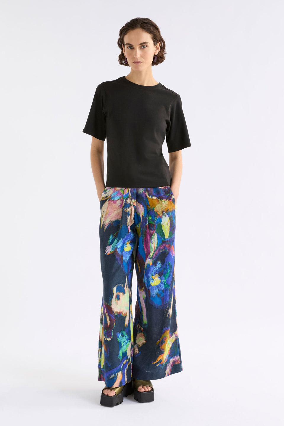 Mana Scuba Tee on Model Full Length| BLACK