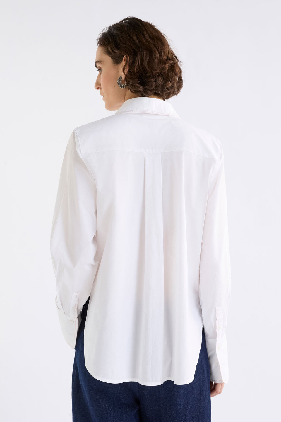 Salli Shirt on Model back view of top | WHITE