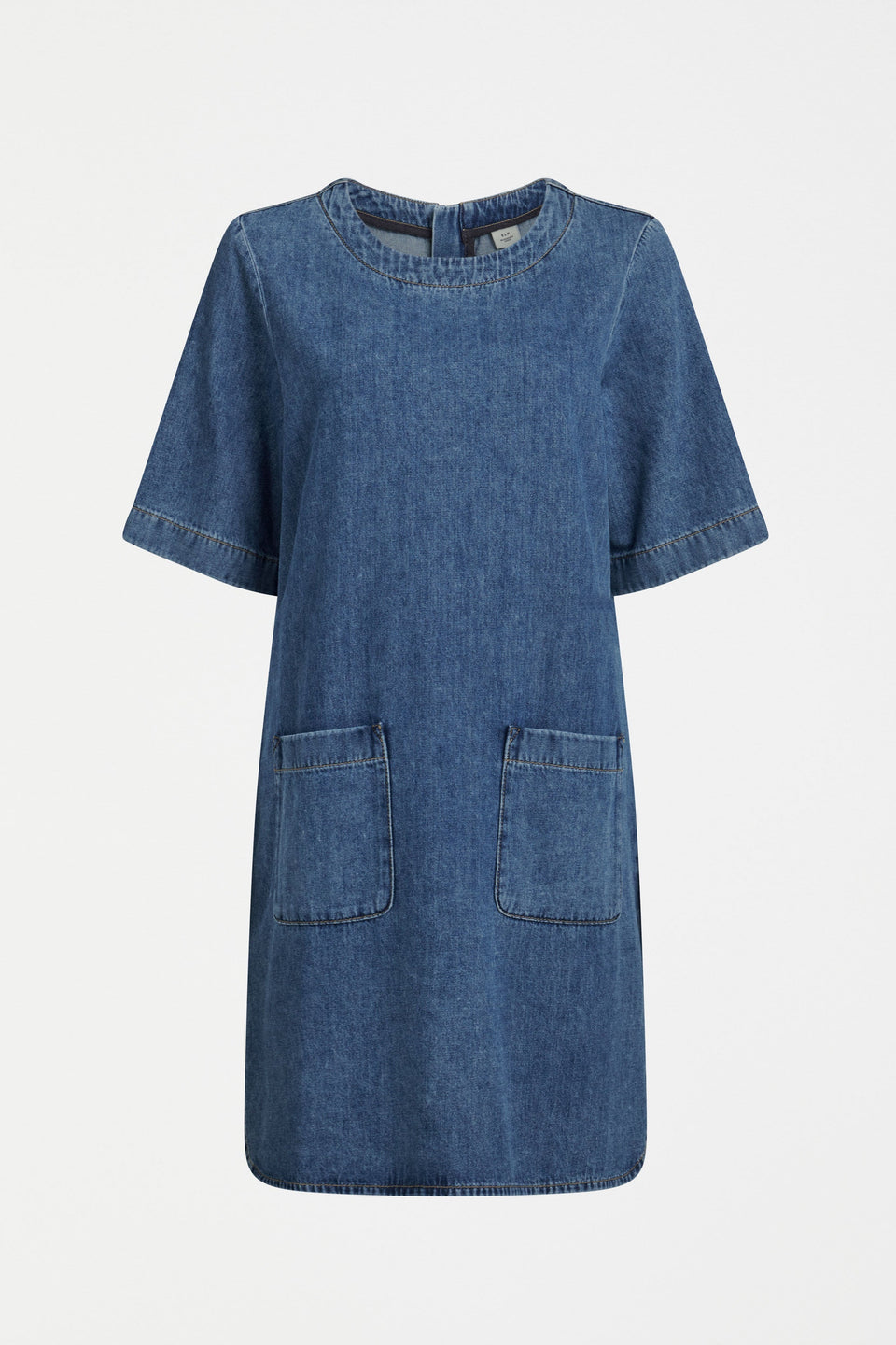 Rittra Chambray T-Shirt Shift Denim Dress Front | CHAMBRAY BLUE
