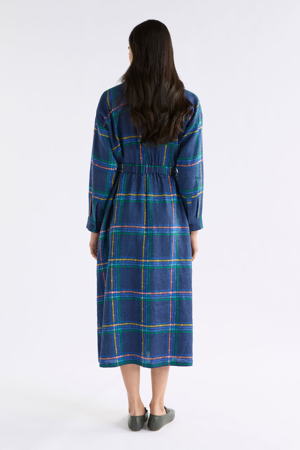 Paimo Shirt Dress on back Model | ELBA CHECK