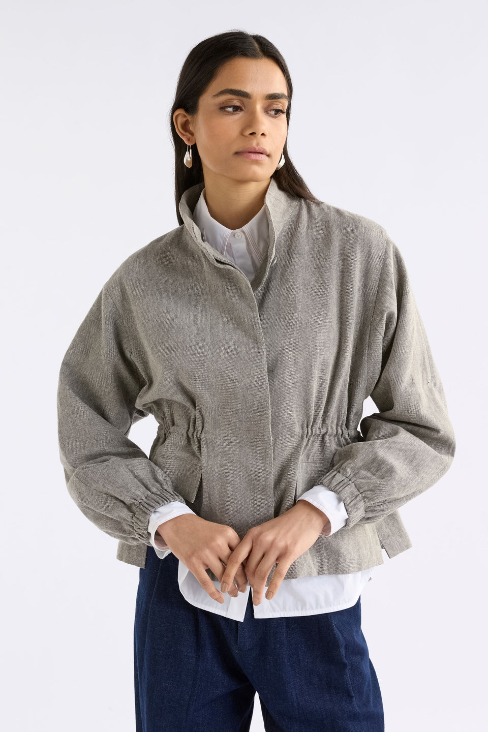 Citte Jacket on Model | GRAPHITE