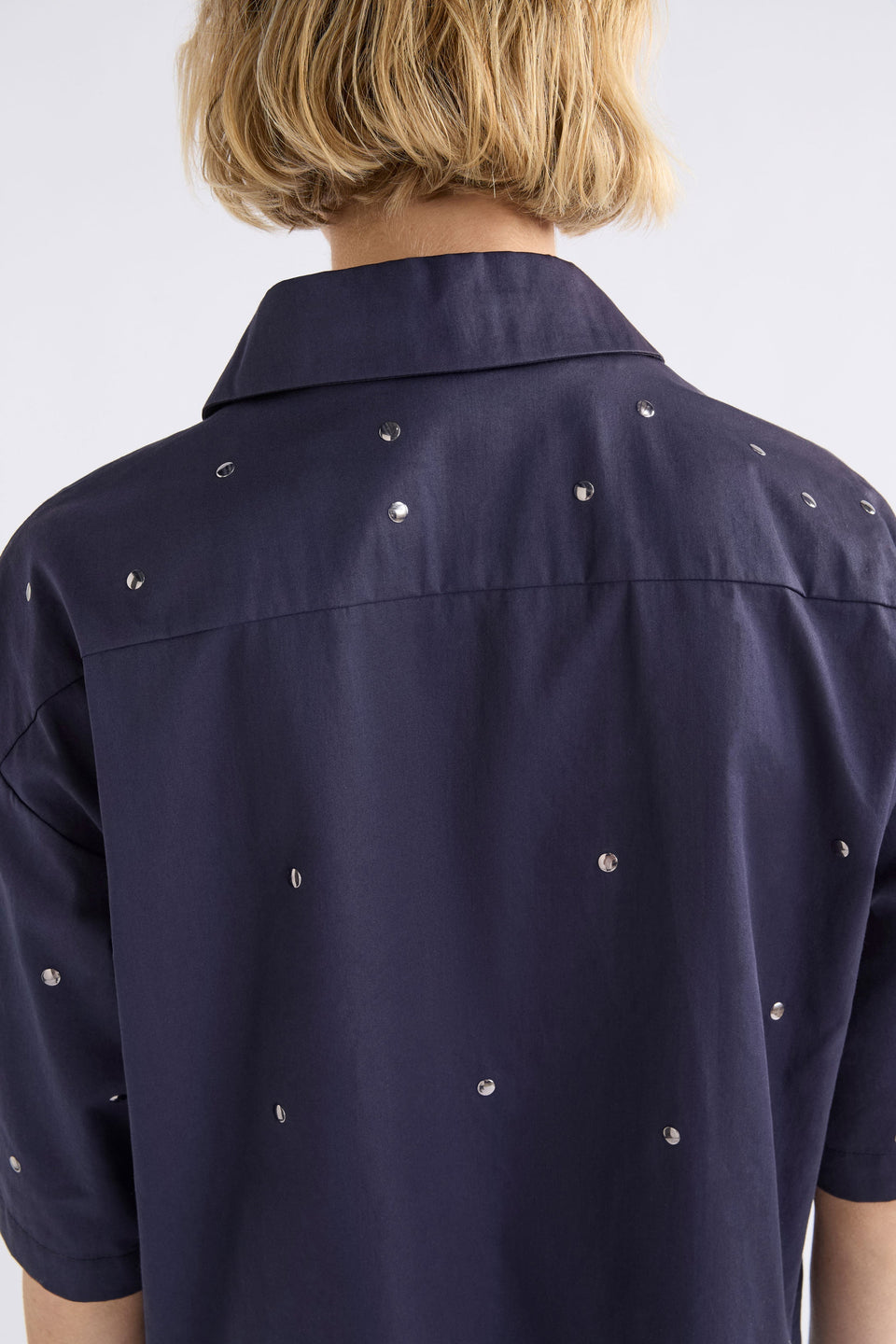 Stuud Shirt on Model Back View | BRIGHT NAVY