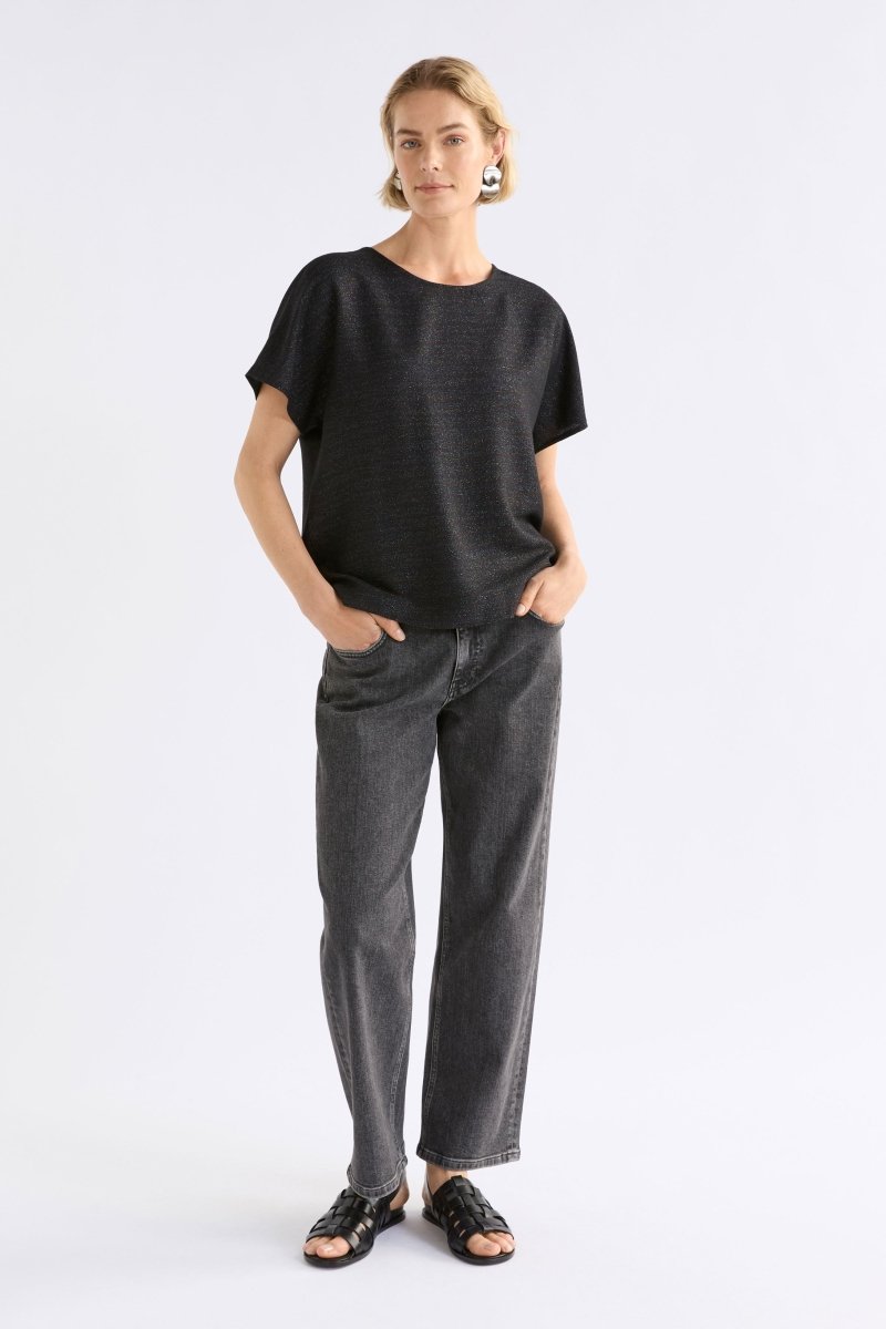 Tulle Top Tops - ELK | BLACK MULTI METALLIC