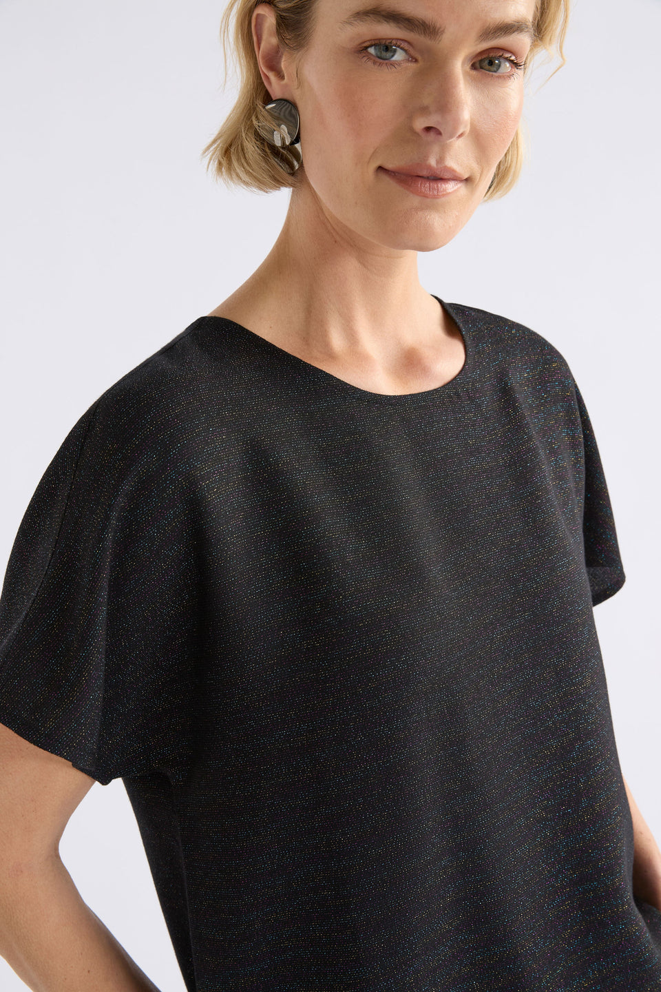 Tulle Top Tops - ELK | BLACK MULTI METALLIC