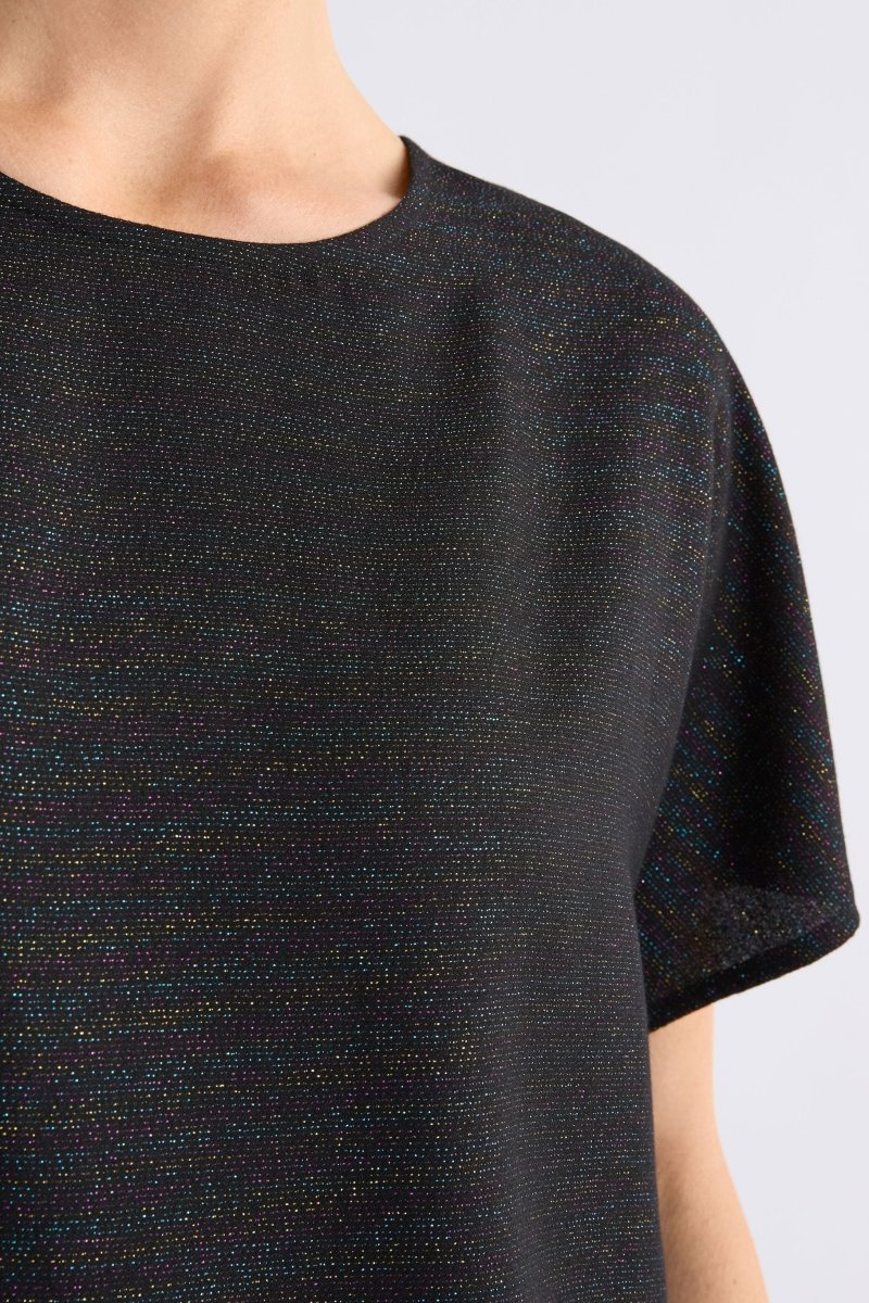 Tulle Top Tops - ELK | BLACK MULTI METALLIC
