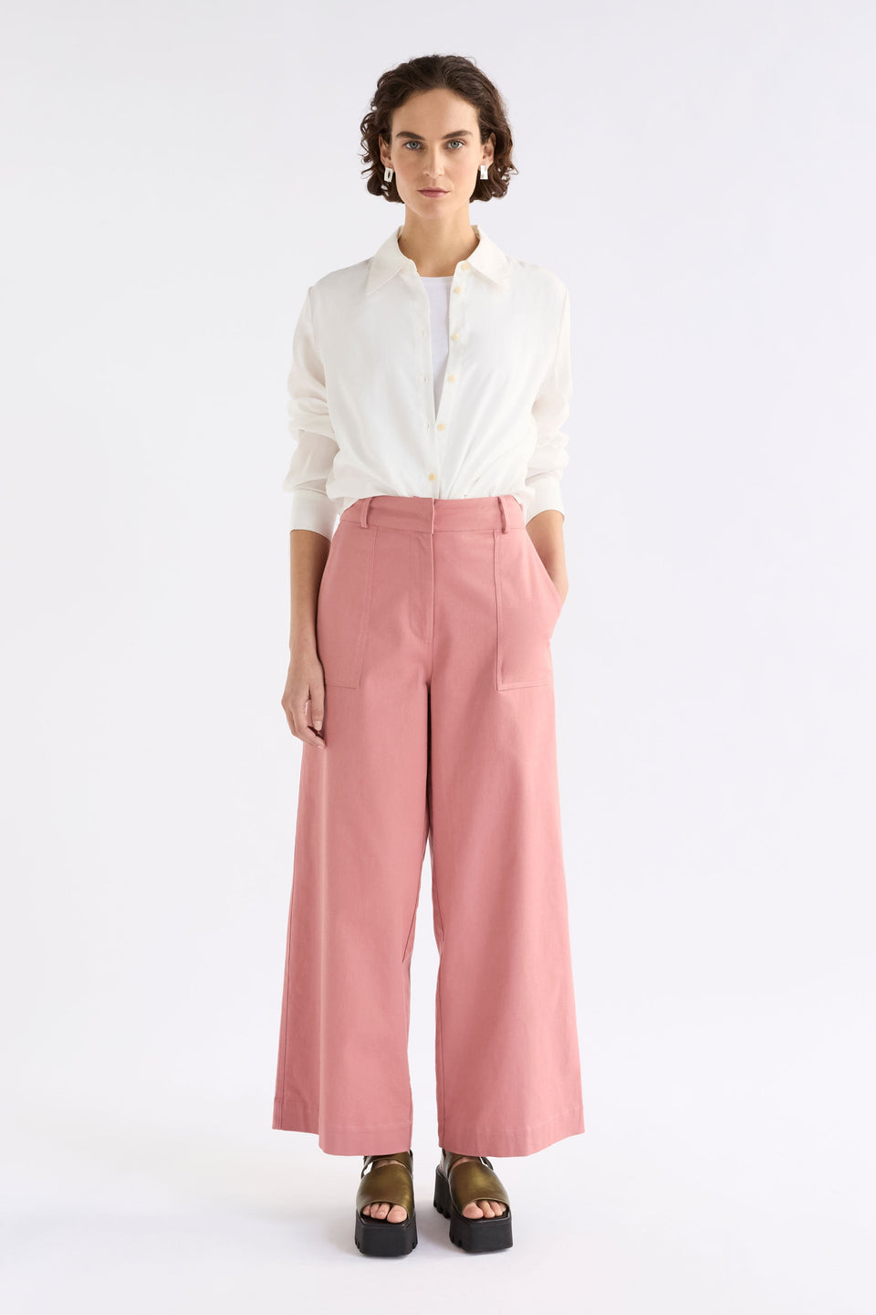 Kudel Pant on Model Full Length | CLAY PINK
