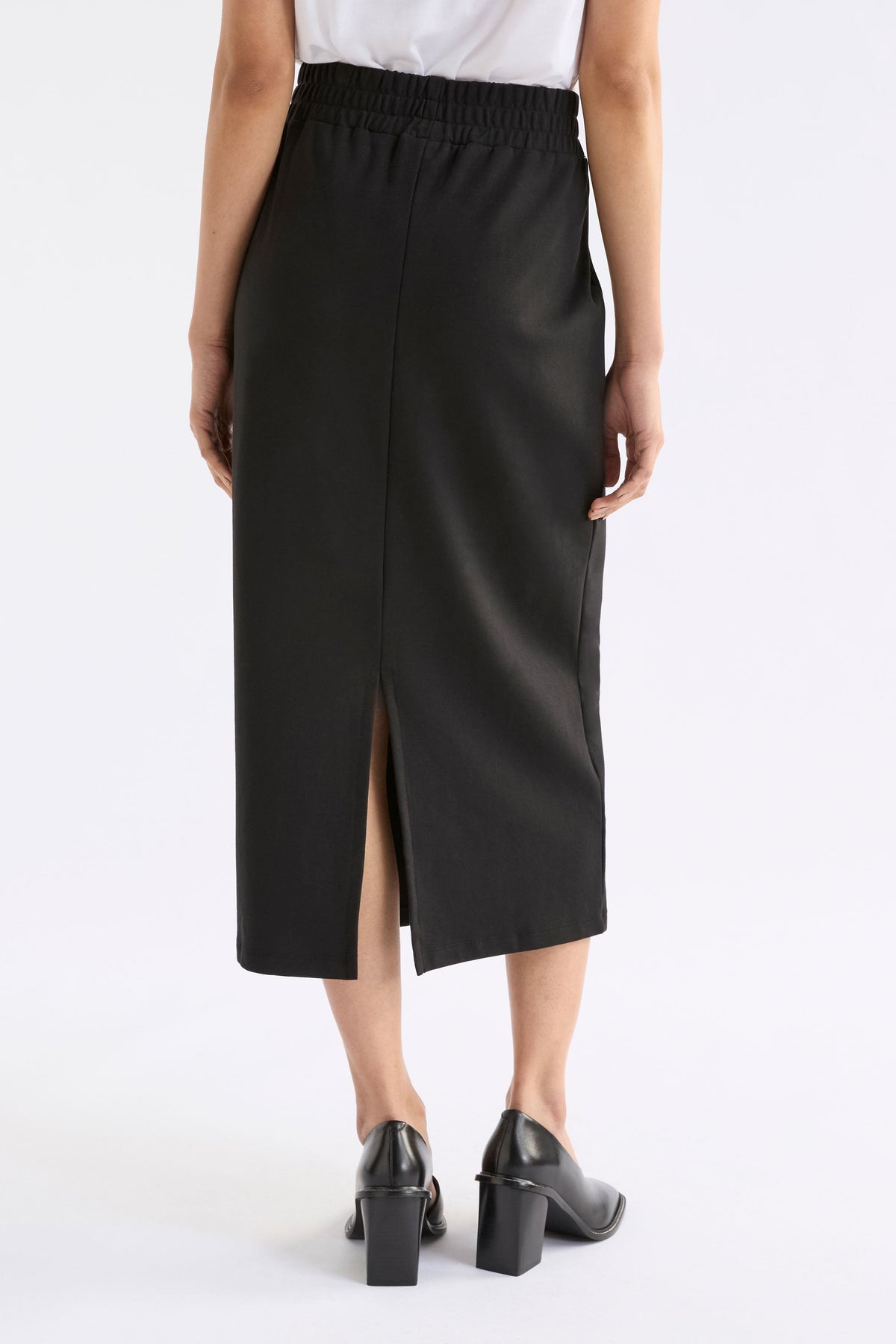 Mana Skirt on Model back view of split | BLACK