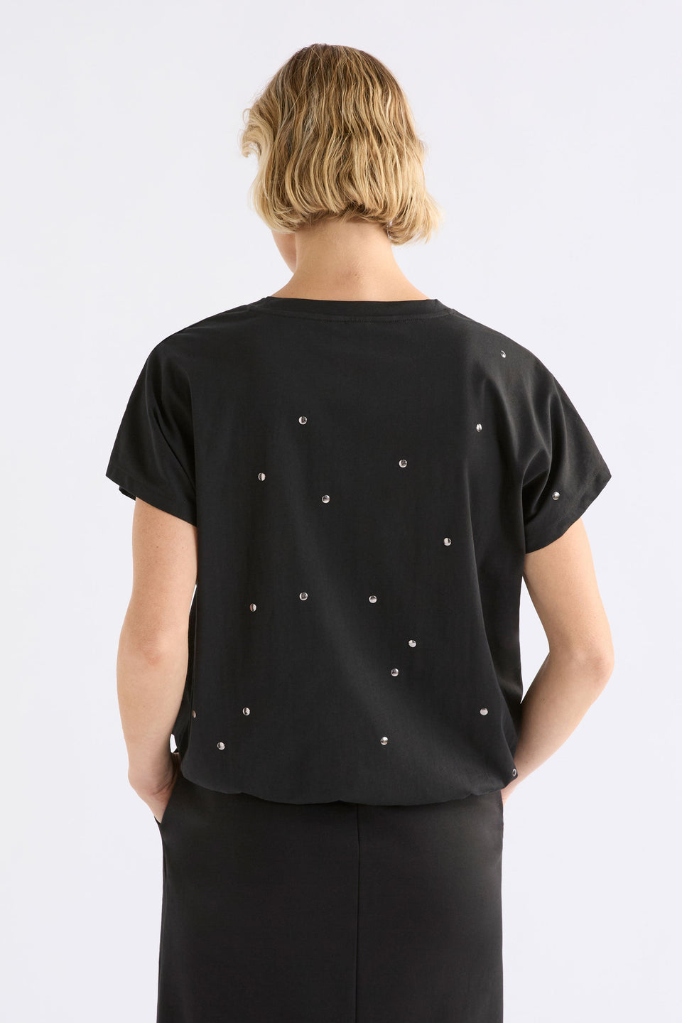 Stuud Tee on Model Back View | BLACK