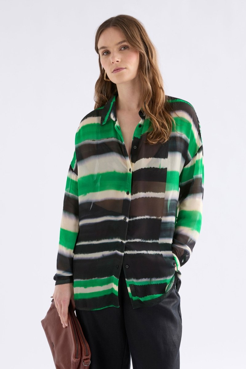 Eir Sheer Shirt Saillte Print Tops - ELK | SAILLTE PRINT