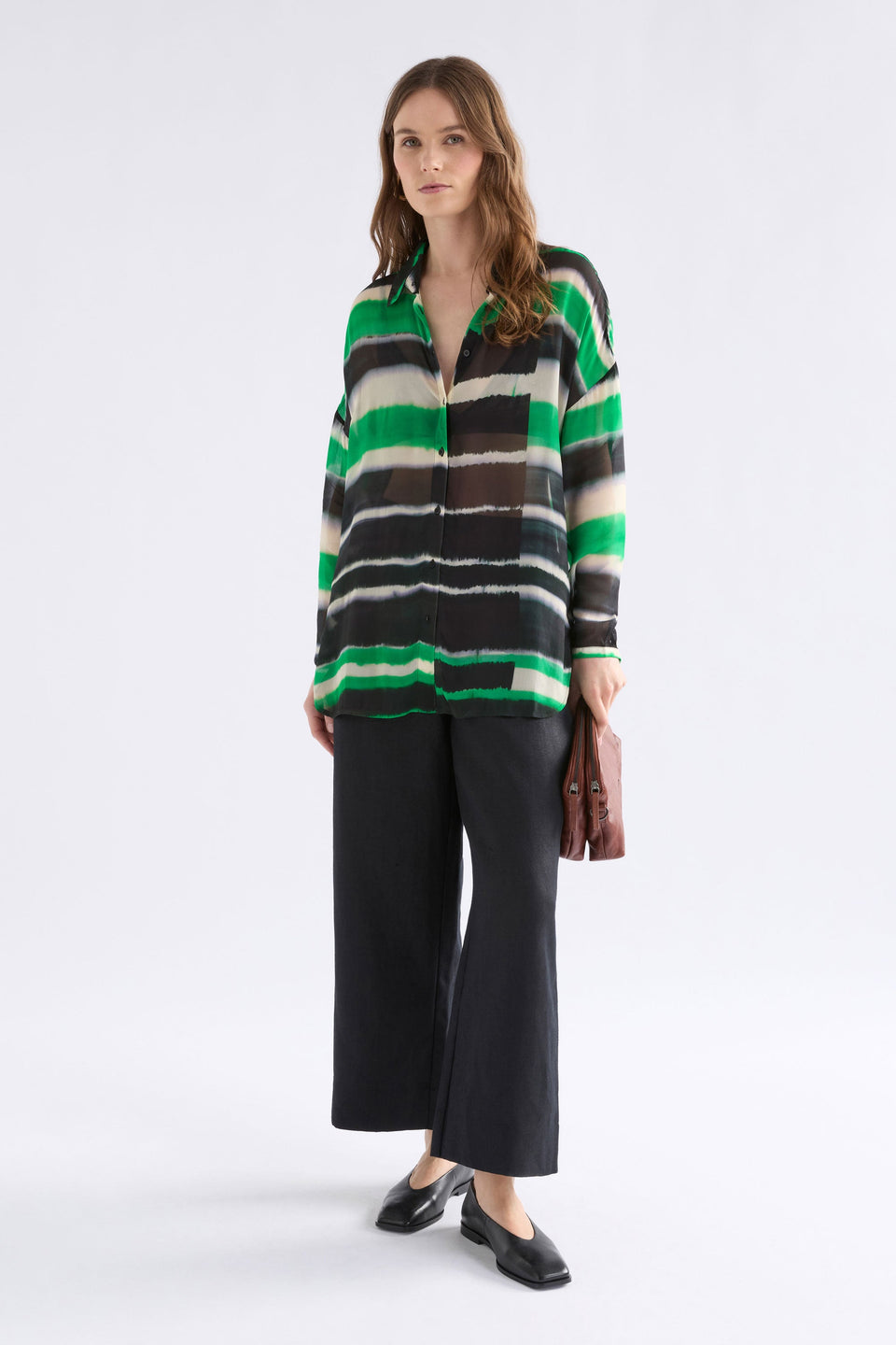 Eir Sheer Shirt Saillte Print Tops - ELK | SAILLTE PRINT