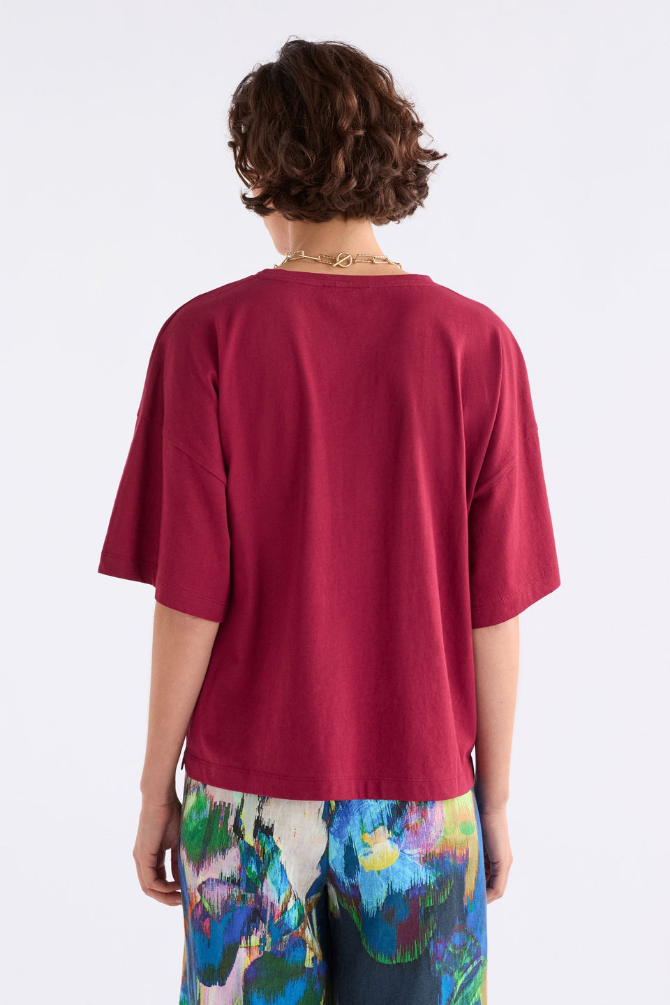 Kovaa Tee on Model Back View | DEEP ROUGE