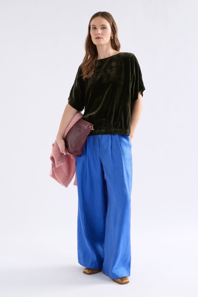 Suuri Gathered Top Tops - ELK | DEEP OLIVE