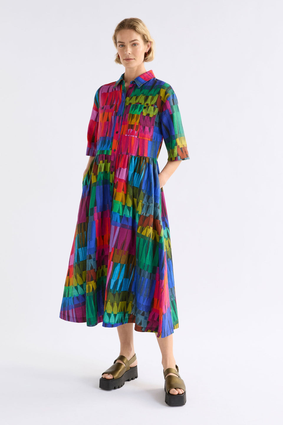 Llinen Light Dress Lind Print Dresses - ELK | LIND DARK PRINT