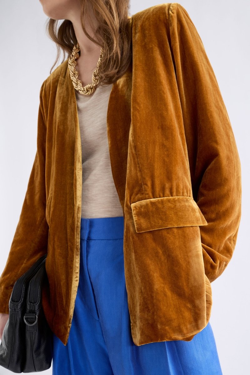 Velvet Soft Blazer Jacket Golden Jackets - ELK | GOLDEN