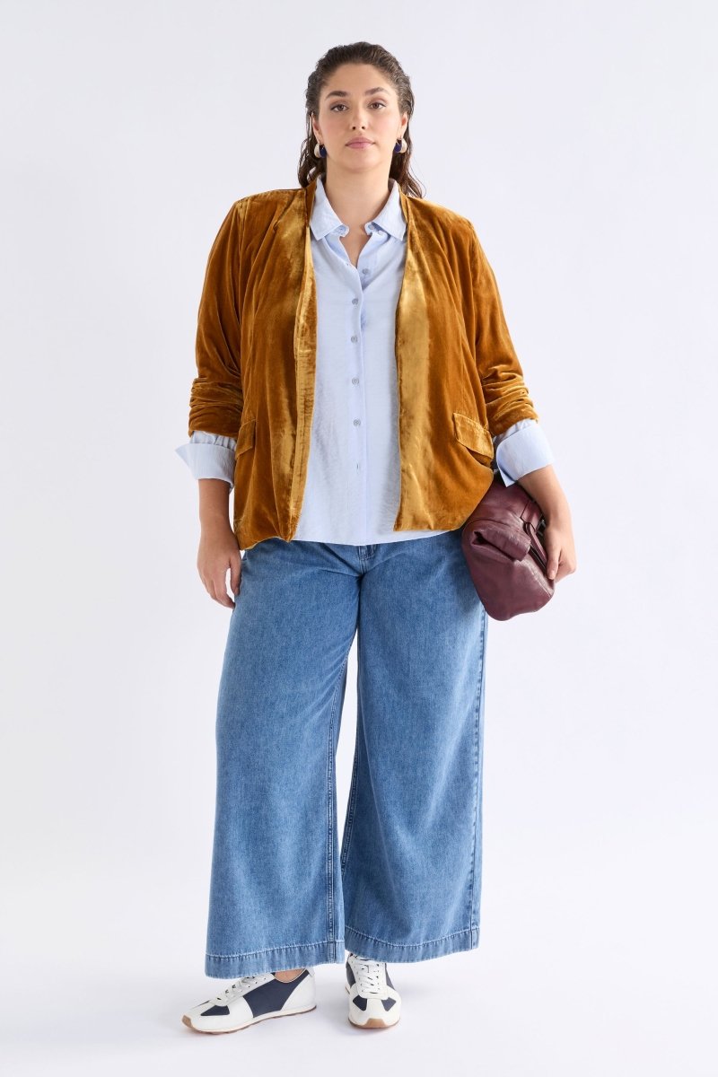 Velvet Soft Blazer Jacket Golden Jackets - ELK | GOLDEN