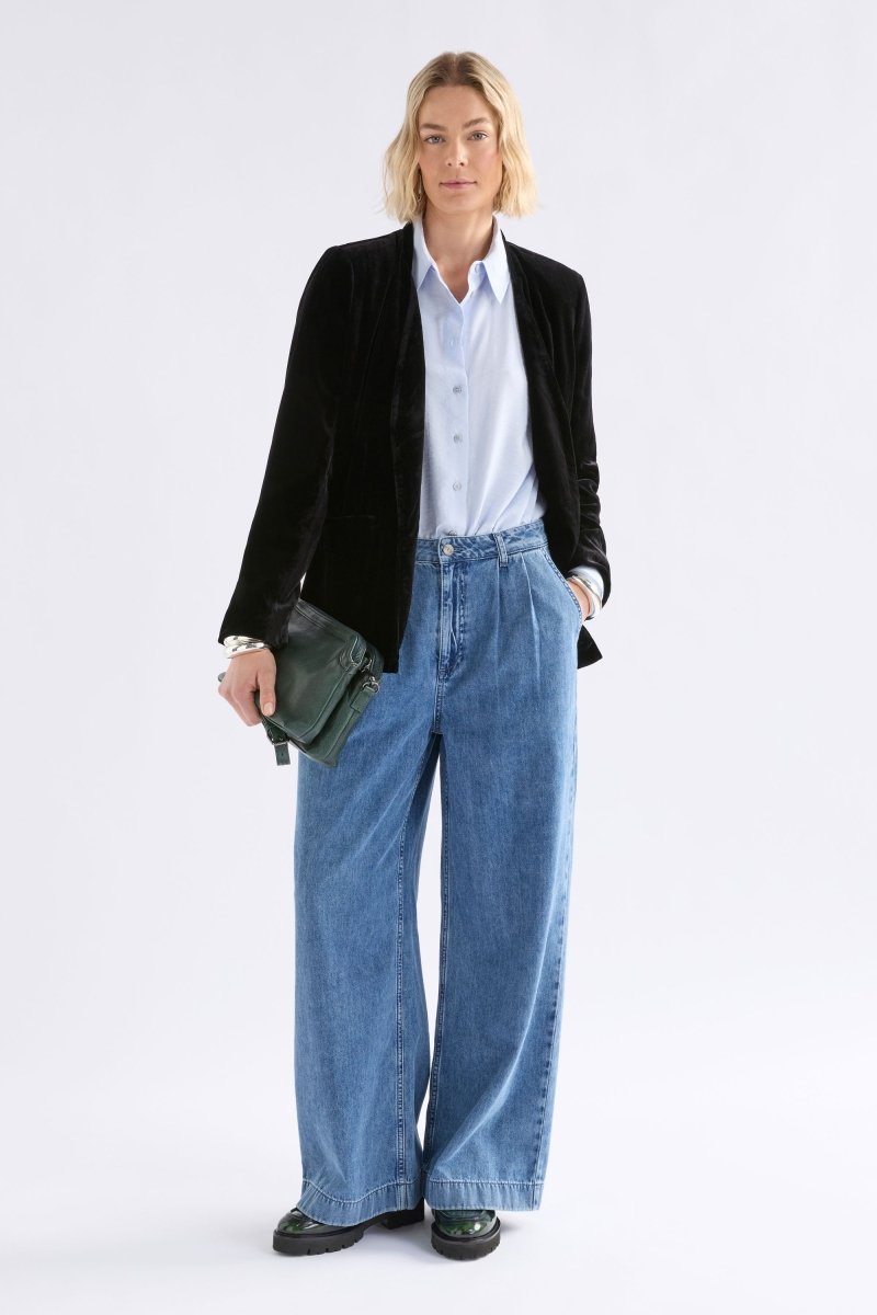 Velvet Soft Blazer Jacket Black Jackets - ELK | BLACK