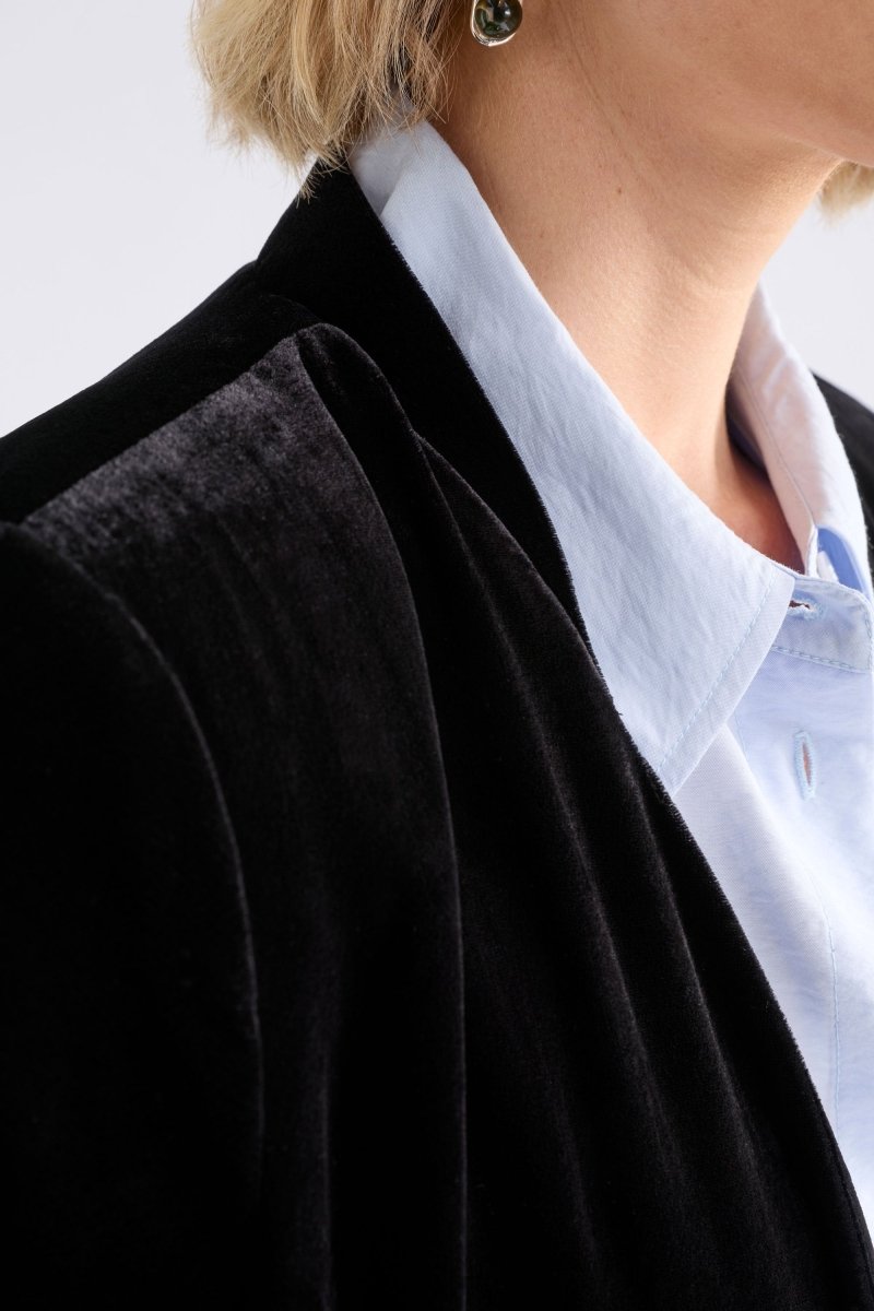 Velvet Soft Blazer Jacket Black Jackets - ELK | BLACK