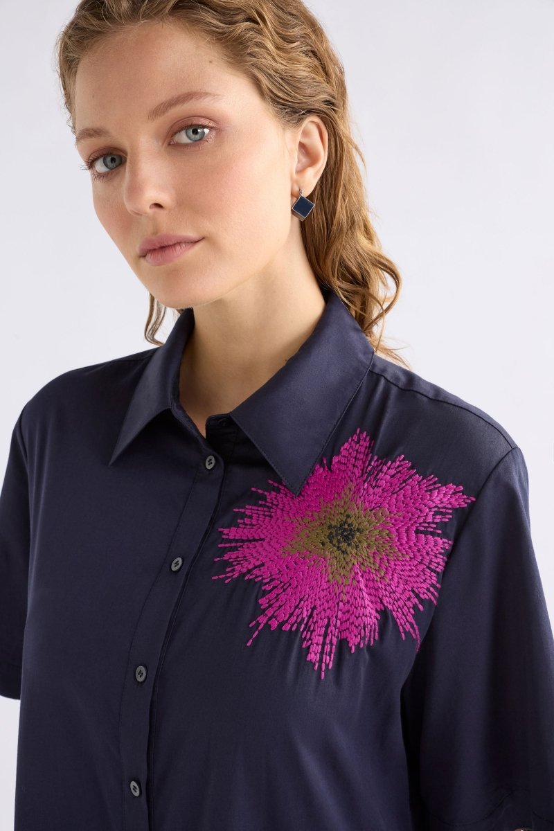 Eiren Shirt Dress Dresses - ELK | NEW NAVY FUCHSIA