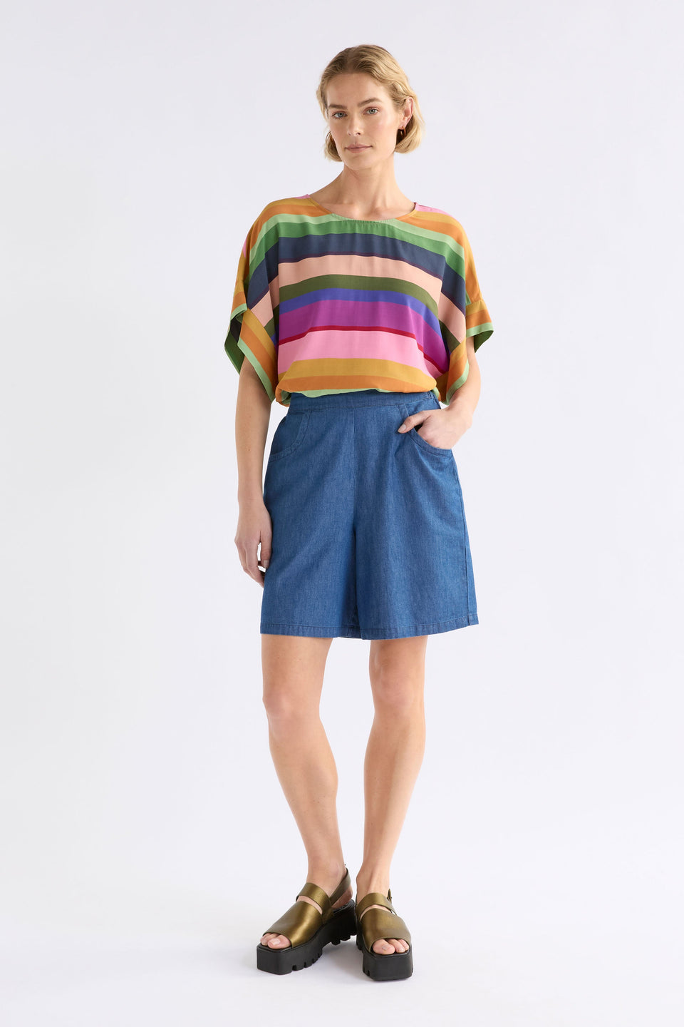 Denim Strom Short Skirts & Shorts - ELK | MID BLUE DENIM