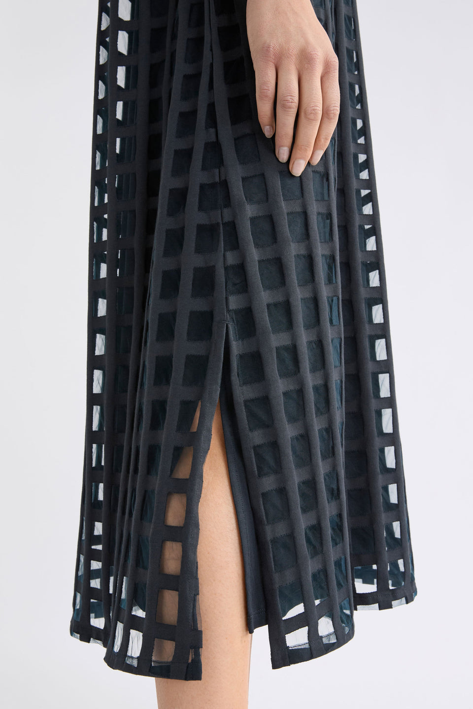 Grid Burnout Midi Dress Dresses - ELK | SPACE BLUE