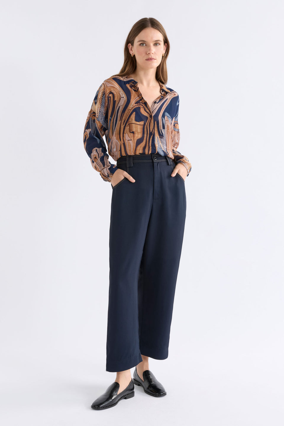 Eir Sheer Shirt Brandr Print Tops - ELK | BRANDR PRINT
