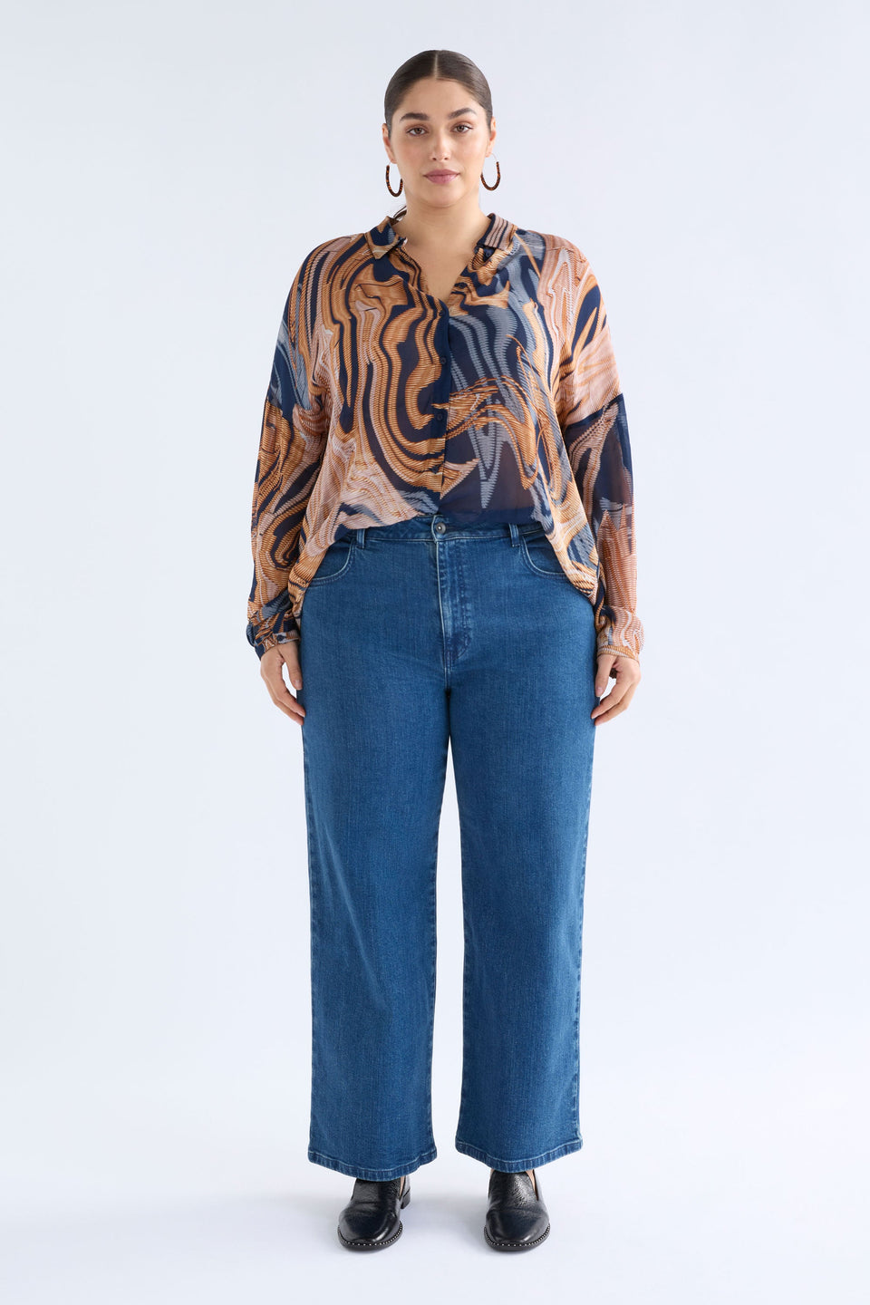 Eir Sheer Shirt Brandr Print Tops - ELK | BRANDR PRINT