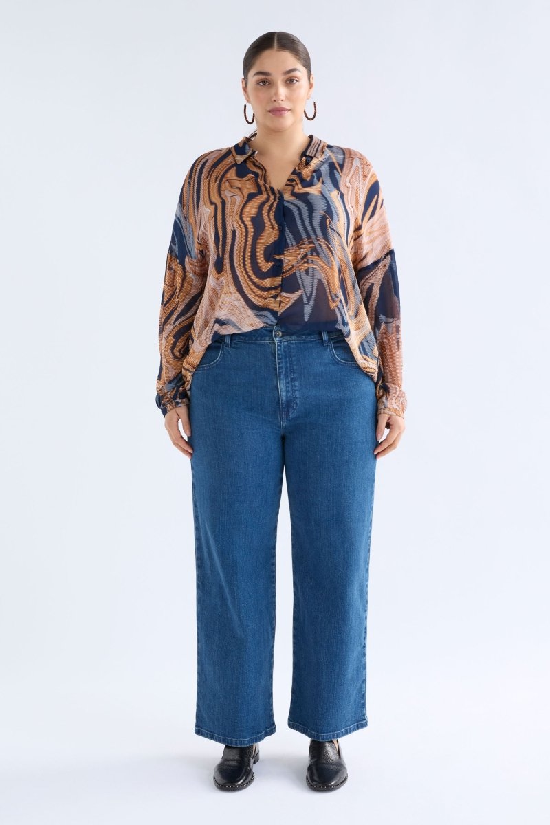 Eir Sheer Shirt Brandr Print Tops - ELK | BRANDR PRINT