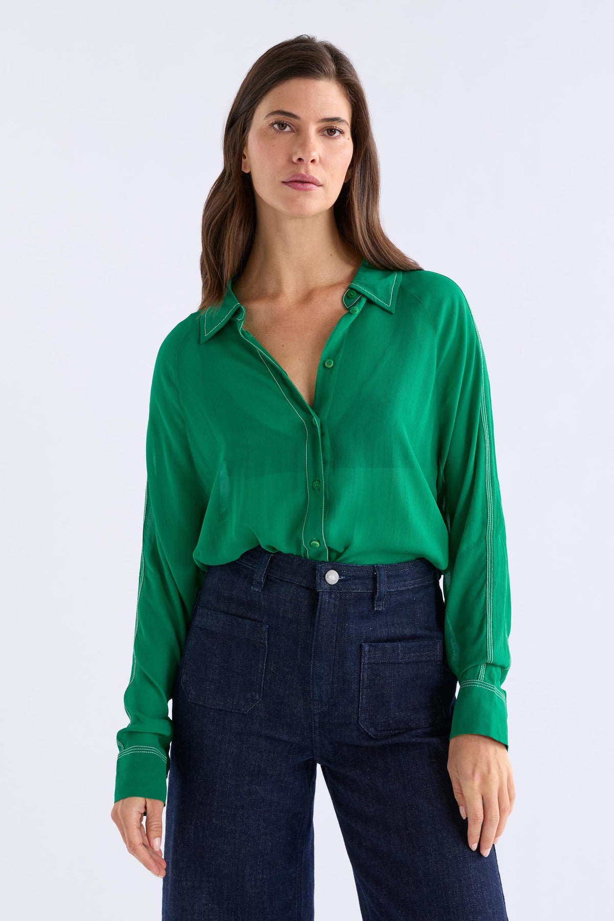 Alema Shirt Green Tops - ELK | LEAF GREEN