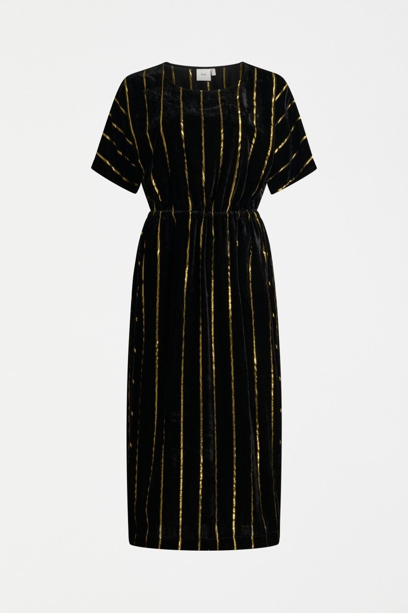 Lumii Velvet Dress Dresses - ELK | BLACK GOLD STRIPE