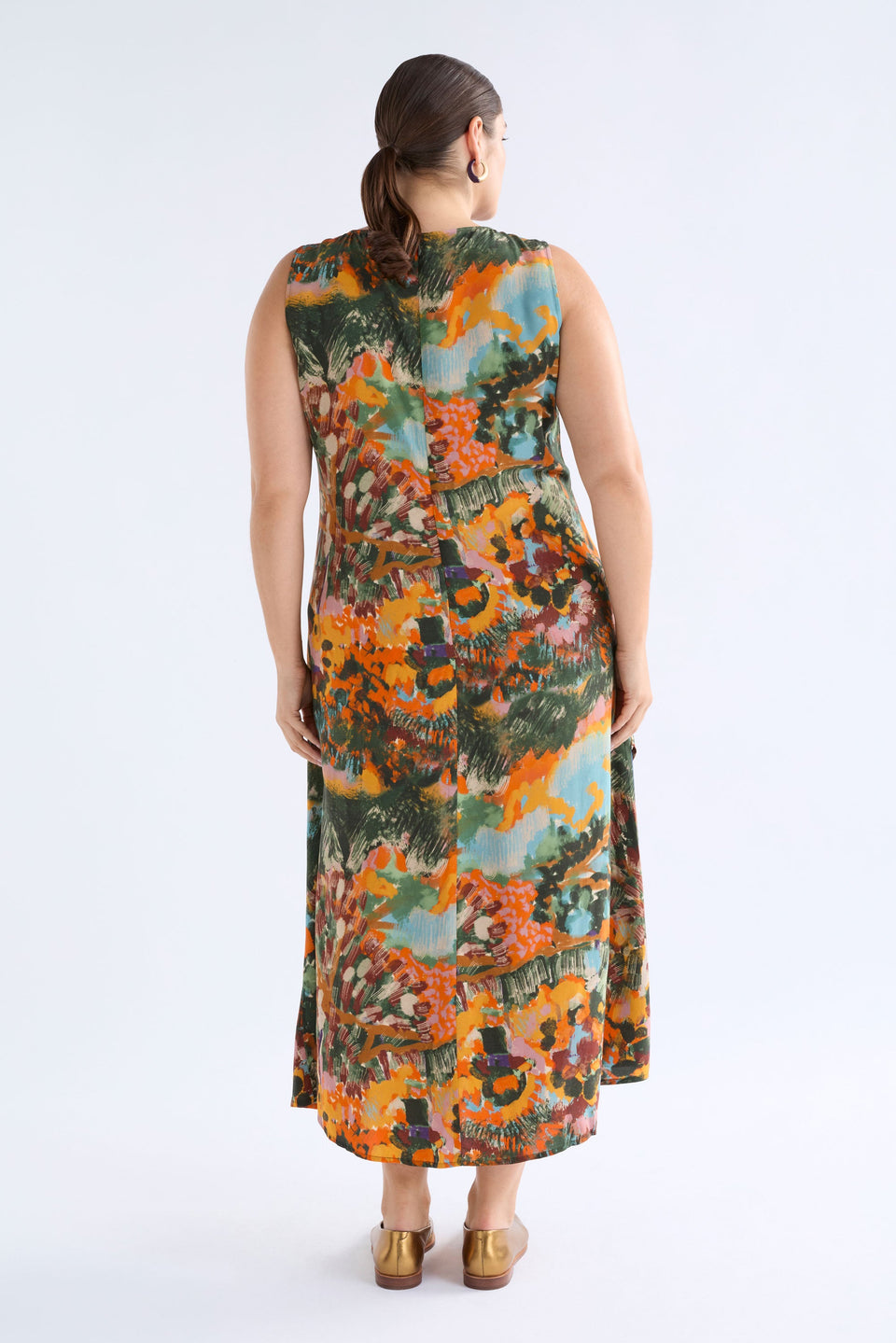 Elsen Dress Sleeveless Print Wrap Long Dress | LANDSKAP DAY