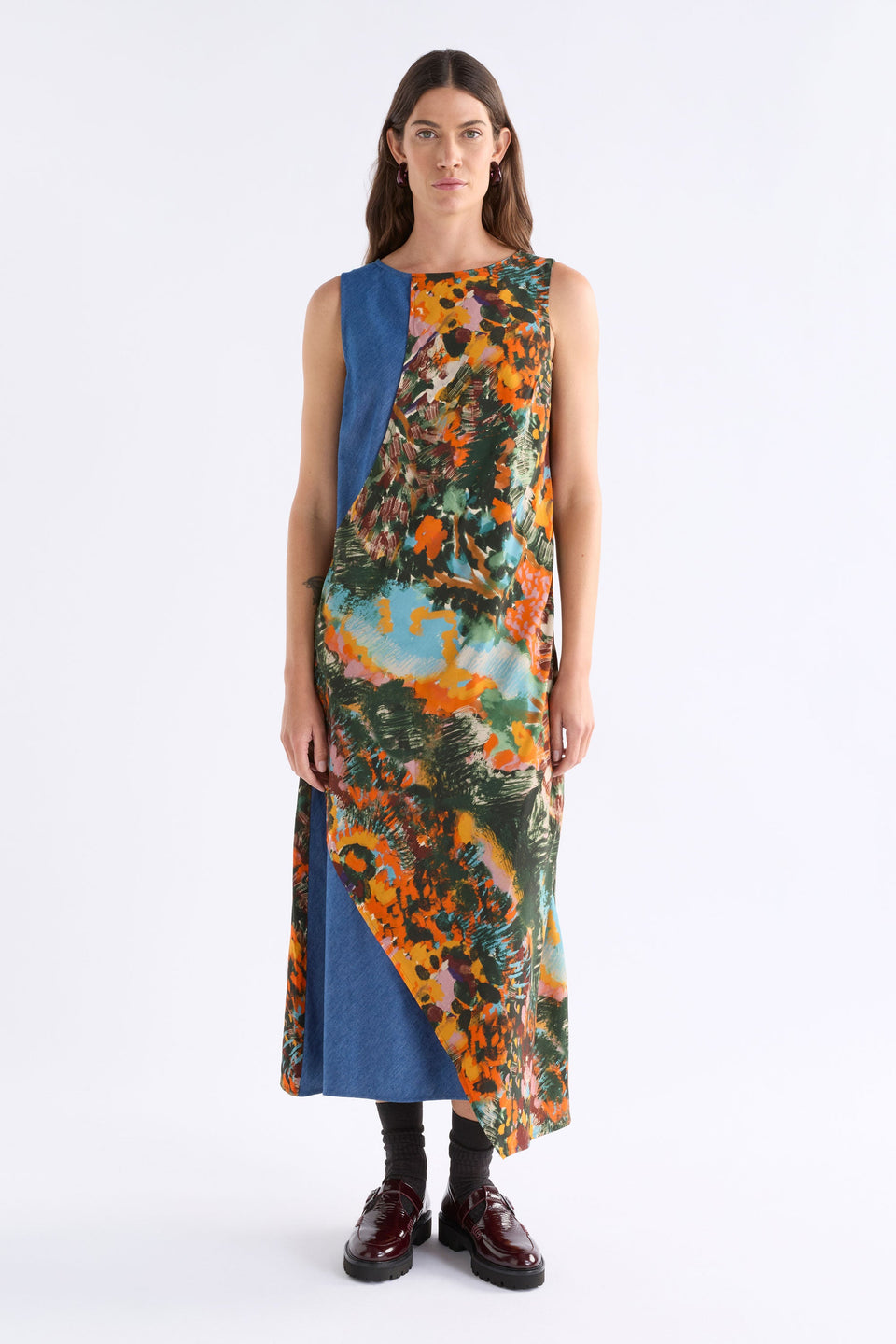 Elsen Dress Sleeveless Print Wrap Long Dress | LANDSKAP DAY