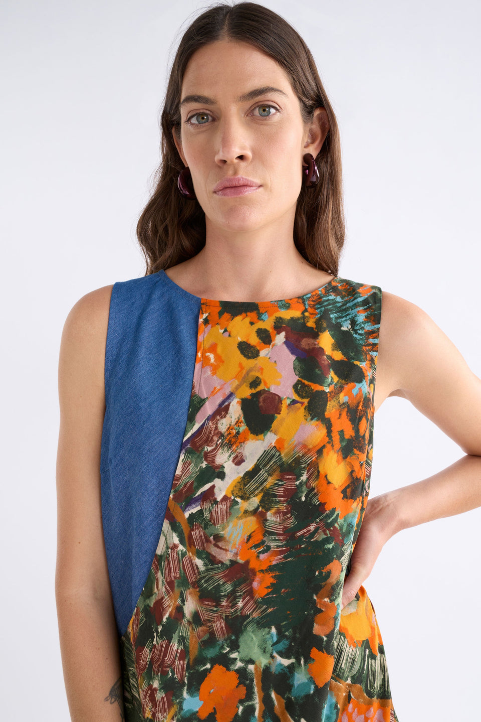 Elsen Dress Sleeveless Print Wrap Long Dress | LANDSKAP DAY