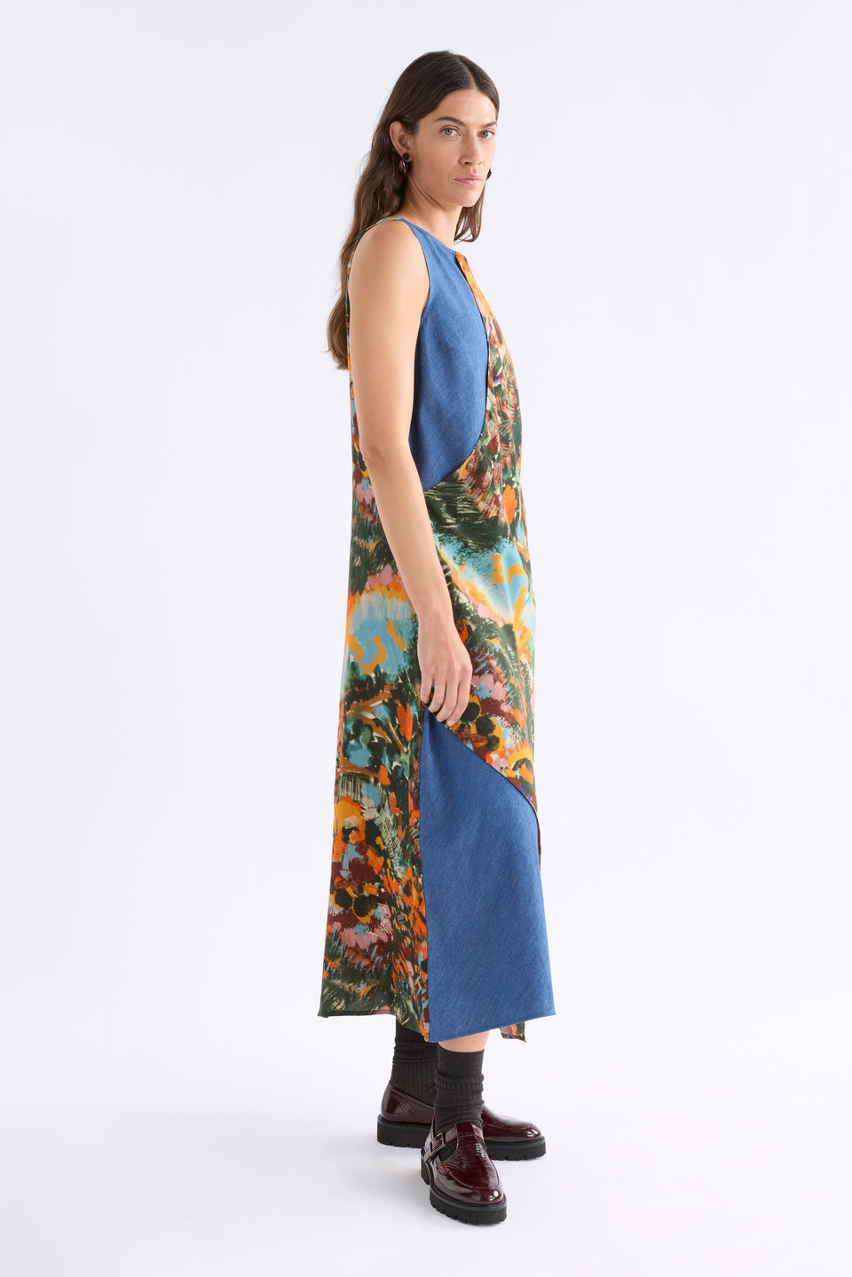 Elsen Dress Sleeveless Print Wrap Long Dress | LANDSKAP DAY